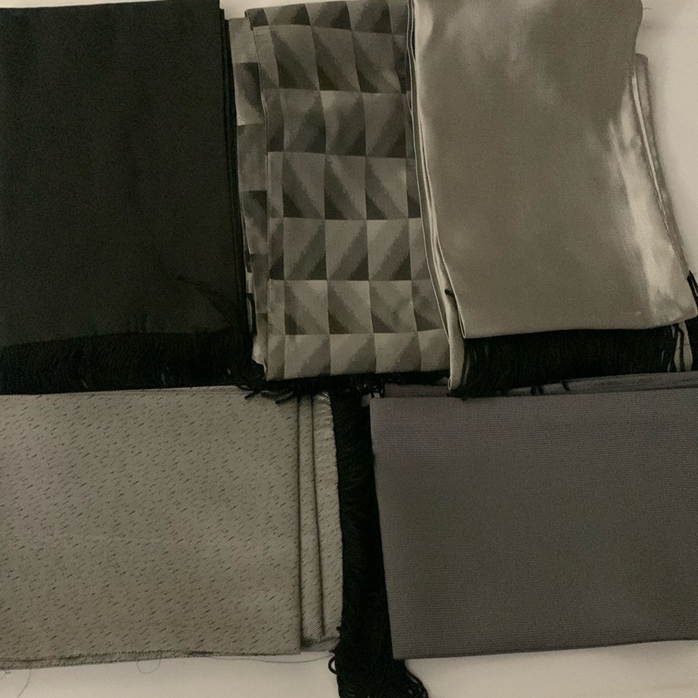 Five dress scarves